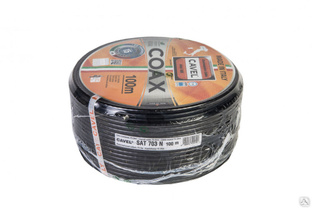 Коаксиальный кабель CAVEL SAT 703 NC 100 м, 75 Ом, 1,13 мм Cu, CuSn 45%, 6,6 мм PVC, черный, C000651 #1