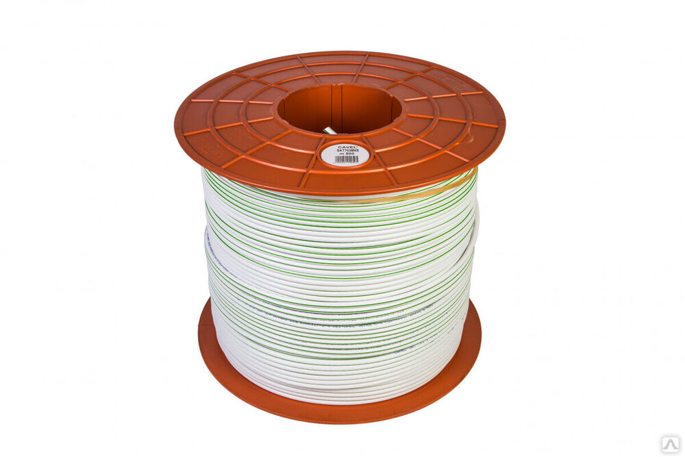Коаксиальный кабель CAVEL SAT703B_VEC 500 м, 75 Ом, 1,13 мм Cu, CuSn 45%, 6,6 мм PVC, зеленая полоа, C000730