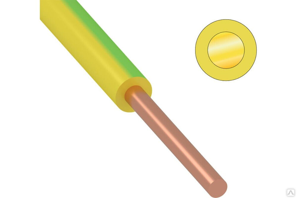 Провод ПуВ, ПВ-1 1,5 кв.мм 500 м желтый-зеленый ГОСТ 01-8603-3 ККЗ