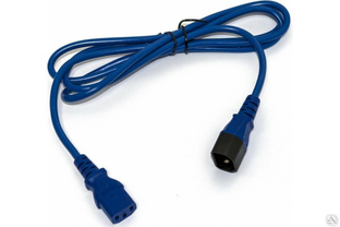 Кабель питания Hyperline монитор-компьютер IEC 320 C13 - IEC 320 C14 3x1.0, 10A, прямая вилка, 5 м, цвет синий #1