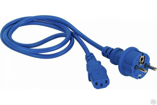 Шнур питания LANMASTER C13-Schuko, 3х0.75, 220 В, 10А, синий, 1 метр LAN-PP13/SH-1.0-BL 