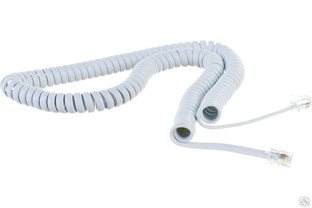 Витой трубочный телефонный шнур RJ-10, 4P-4C, 4 м, белый 18-2041 REXANT #1