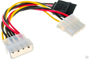 Кабель питания SATA Cablexpert molex 4pin/molex4pin+sata 15pin, 15 см, на 2 устройства CC-SATA-PSY2 #1