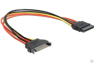Удлинитель кабеля питания Cablexpert sata 15pin (m) /15pin (f), 20 см, CC-SATAMF-20CM 