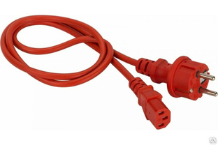 Шнур питания LANMASTER C13-Schuko, 3х0.75, 220 В, 10А, красный, 1.8 метра LAN-PP13/SH-1.8-RD 