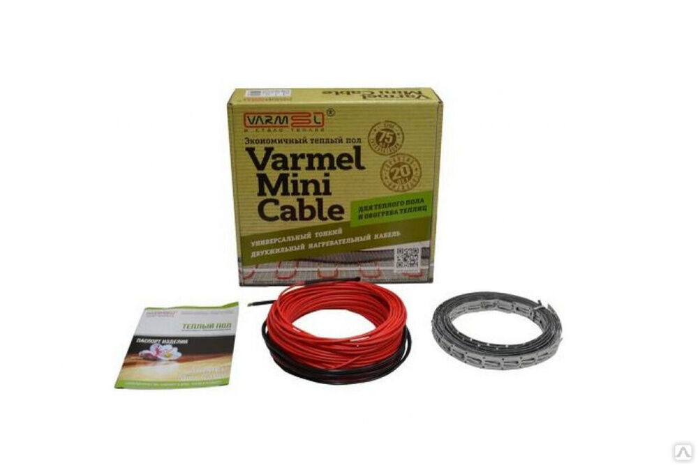 Нагревательный кабель VARMEL Mini Cable 840Вт-15Вт/м 56 м теплый пол под плиточный клей 59 Varmel