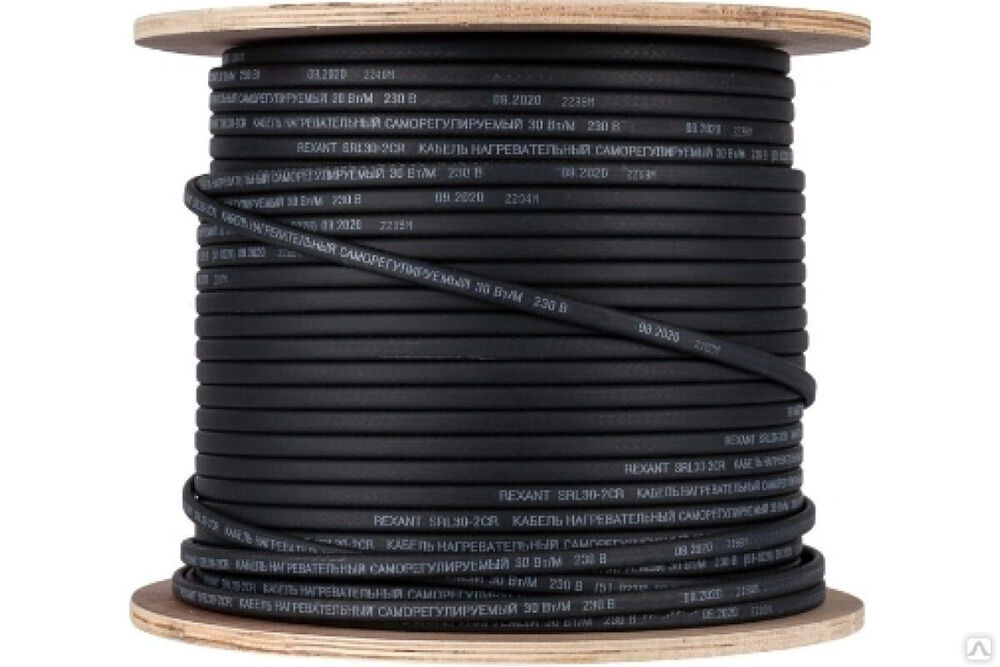 Греющий саморегулирующийся кабель SRL30-2CR, экранированный, 30 Вт/1 м, 200 м 51-0226 REXANT