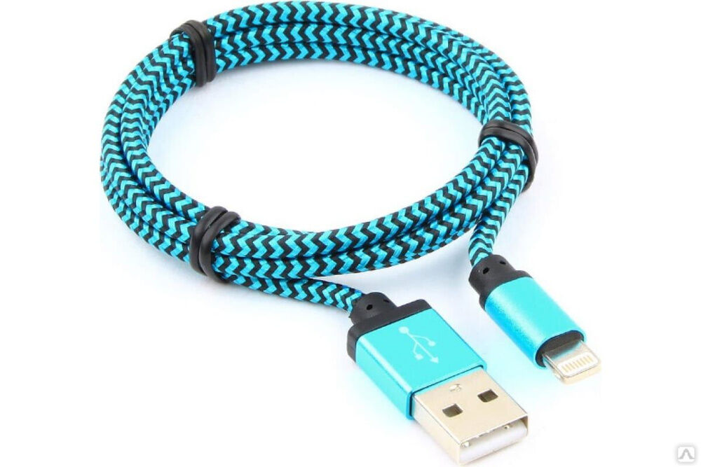 Кабель Cablexpert USB 2.0 AM/Lightning 8P, 1 м, нейлоновая оплетка, синий CC-ApUSB2bl1m