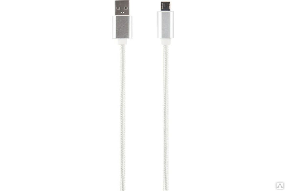 Дата-кабель Red Line USB – micro USB, 2.4А, нейлон. оплетка, белый мягкий футляр УТ000020243