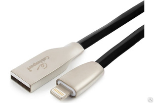 Кабель для Apple Cablexpert AM/Lightning, серия Gold, длина 3 м, блистер, черный CC-G-APUSB01Bk-3M #1