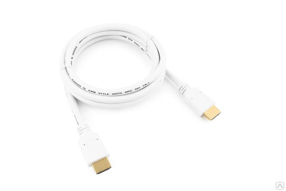 Кабель Cablexpert HDMI v2.0, 19M/19M, 1.8 м, белый, позолоченные разъемы, экран, пакет CC-HDMI4-W-6