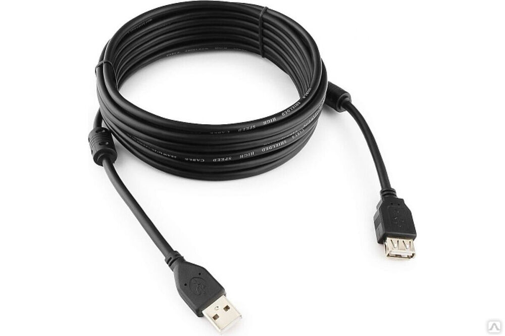 Кабель Cablexpert, удлинитель, USB2.0 Pro, AM/AF 4.5 м, экранированный, черный, CCF2-USB2-AMAF-15