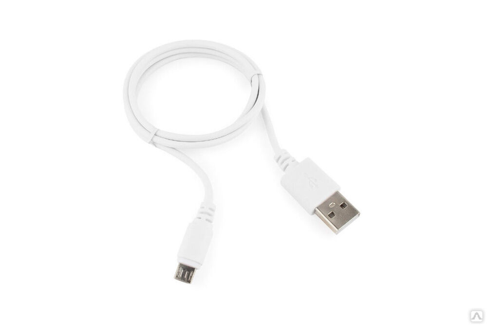 Кабель Cablexpert USB 2.0 AM/micro-BM 5P, 1 м, белый, пакет CC-mUSB2-AMBM-1MW