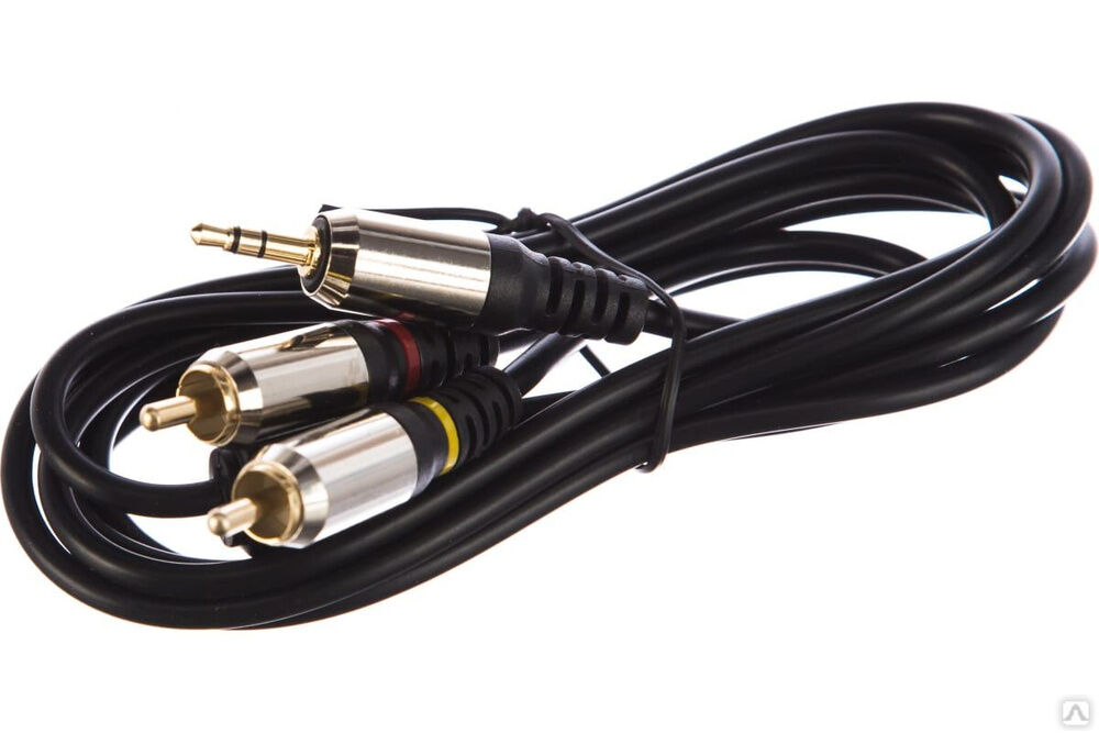 Кабель Cablexpert аудио, 3.5 джек/2xRCA, 2 м, блистер, черный CCAB-02-35M2RM-2MB