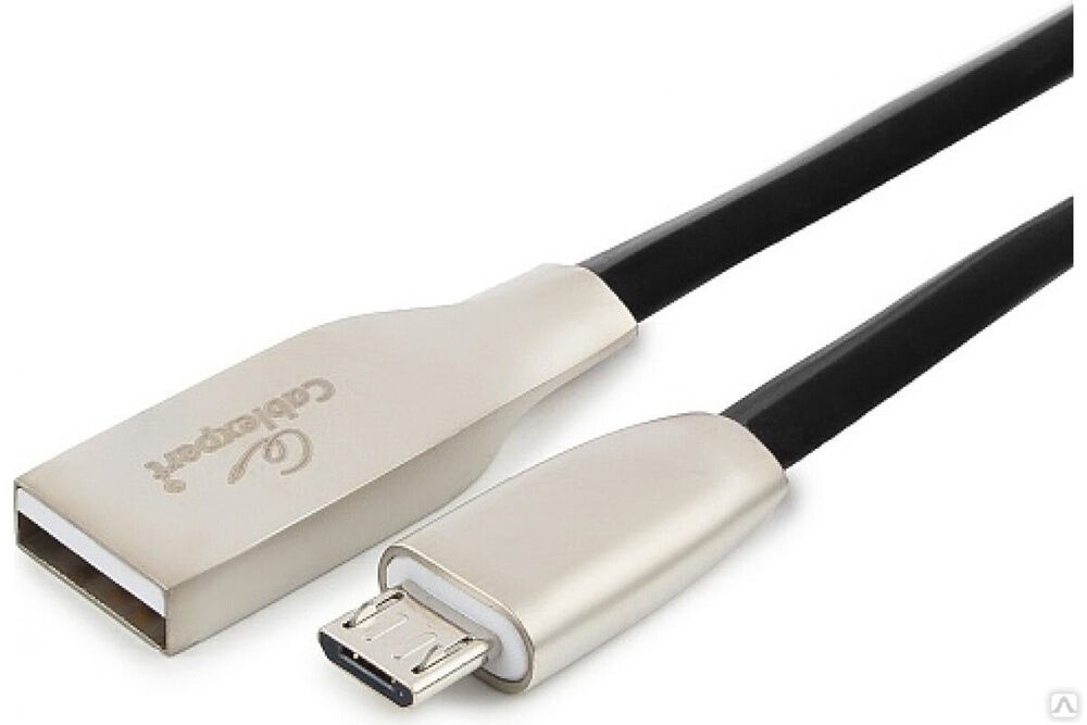 Кабель Cablexpert USB 2.0 AM/microB, серия Gold, длина 1.8 м, черный, блистер, CC-G-mUSB01Bk-1.8M