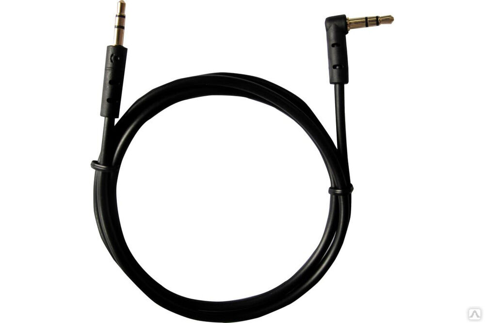 Аудио кабель 3,5 мм штекер-штекер угловой 1 м черный 18-1120 REXANT