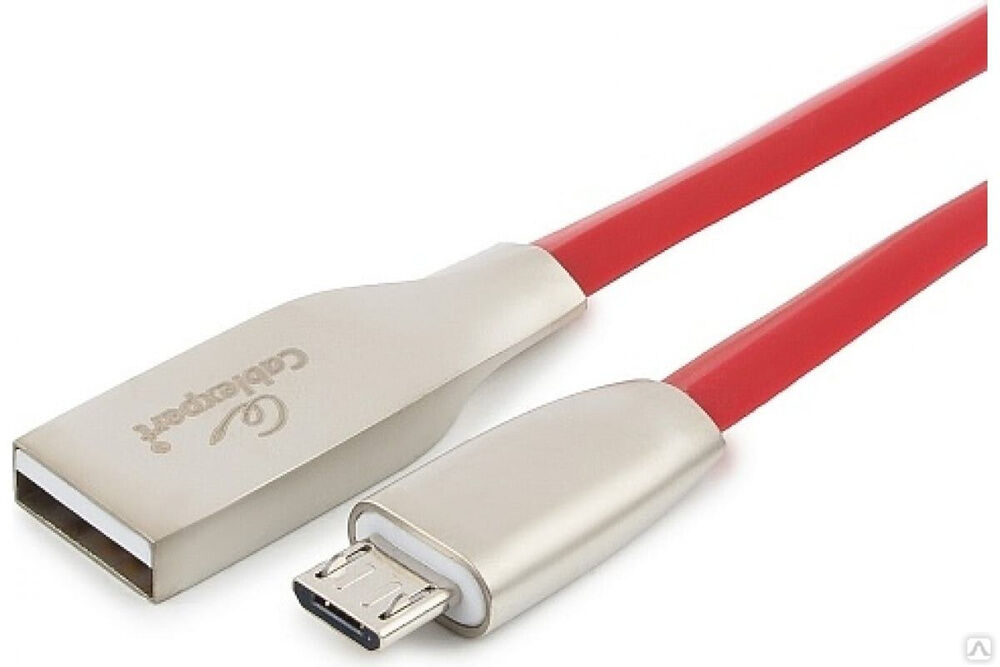 Кабель Cablexpert USB 2.0 AM/microB, серия Gold, длина 1.8 м, красный, блистер, CC-G-mUSB01R-1.8M