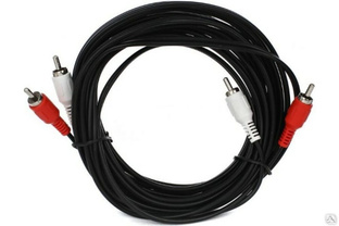 Соединительный кабель VCOM 2xRCA /M/ - 2xRCA /M/ черный 5m, VAV7158-5M #1