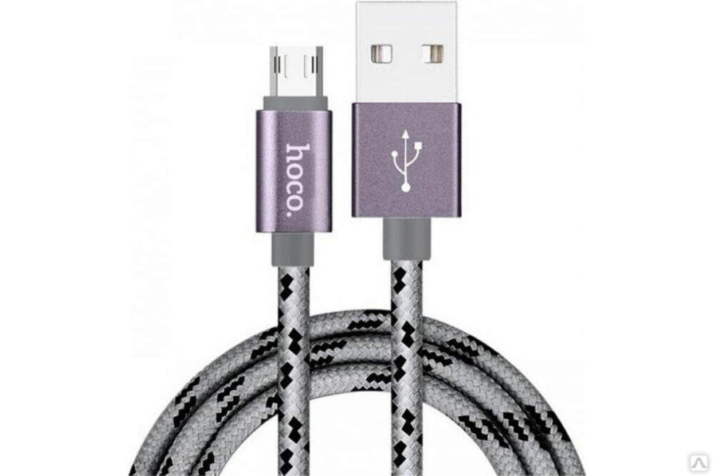 Кабель USB 2.0 Hoco X2 текстильная оплетка, AM/microBM, матовый, 1 м 6957531032205