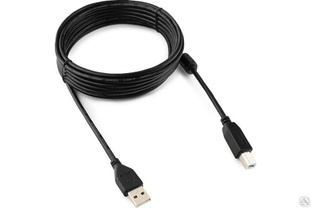 Кабель Cablexpert USB 2.0 Pro AM/BM, 4.5 м, экранированный, ферритовое кольцо, черный, пакет, CCF-USB2-AMBM-15 #1