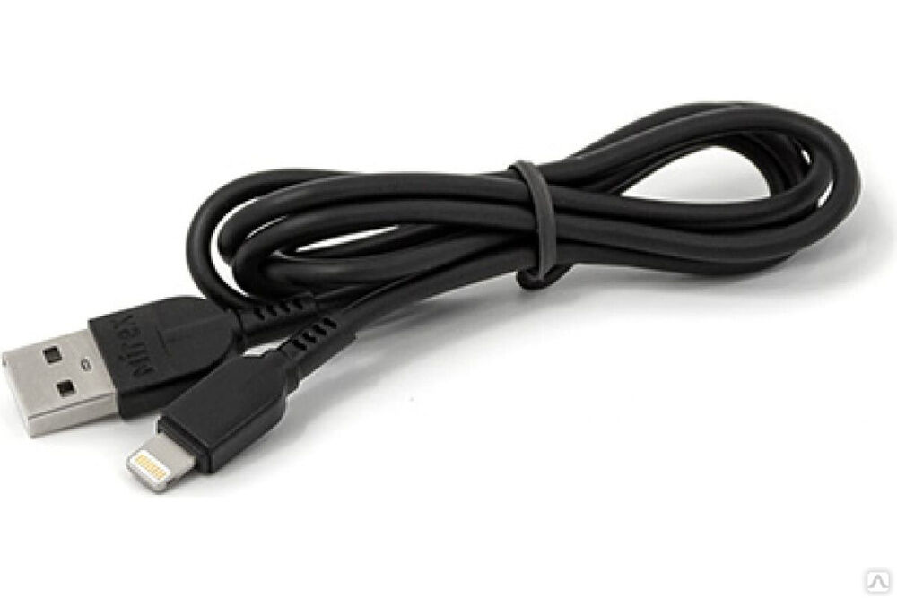 Кабель Mirex, USB 2.0 AM-8pin Lightning 1 метр, 2.4A, чёрный, в коробке 13700-008i2BK
