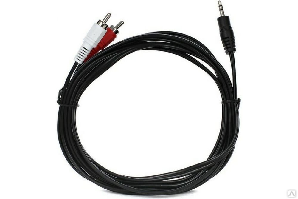 Соединительный кабель VCOM 3.5 Jack /M/ - 2xRCA /M/, стерео, аудио, 3.0 м VAV7183-3M