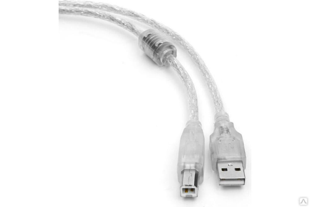 Кабель Cablexpert USB 2.0 Pro AM/BM 2 м, экран прозрачный CCF-USB2-AMBM-TR-2M
