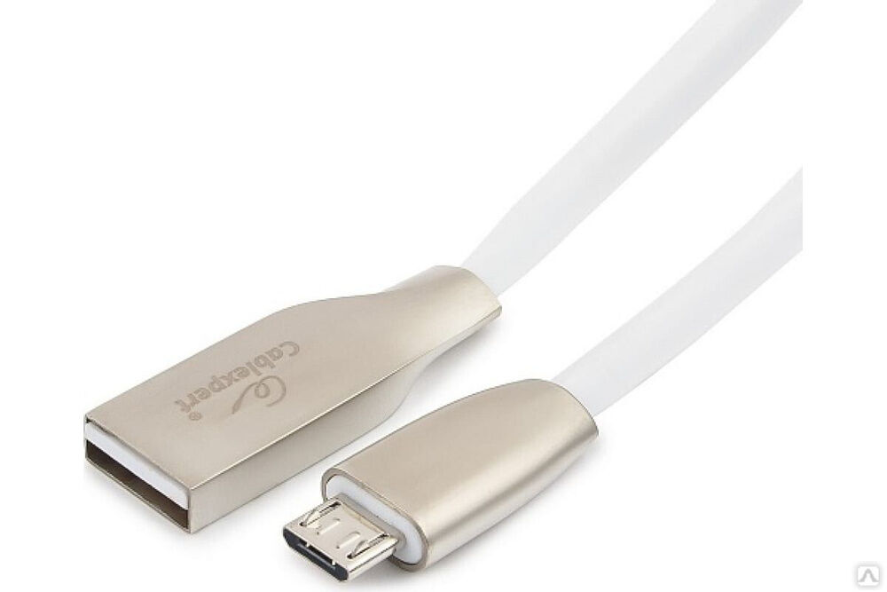 Кабель Cablexpert USB 2.0 AM/microB, серия Gold, длина 1.8 м, белый, блистер CC-G-mUSB01W-1.8M
