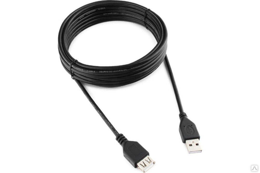 Кабель-удлинитель Cablexpert USB2.0 Pro, AM/AF, 4.5 м, экран, черный, пакет CCP-USB2-AMAF-15C