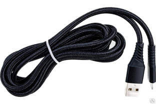 Кабель SKYWAY USB - microUSB 3.0А 2 м Черный в пакете zip S09602006 #1