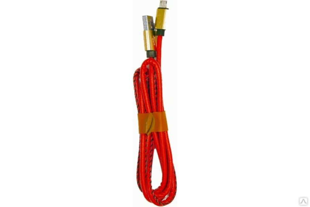 USB-кабель Pro Legend micro USB, кожаный, красный, 1 м pl1282
