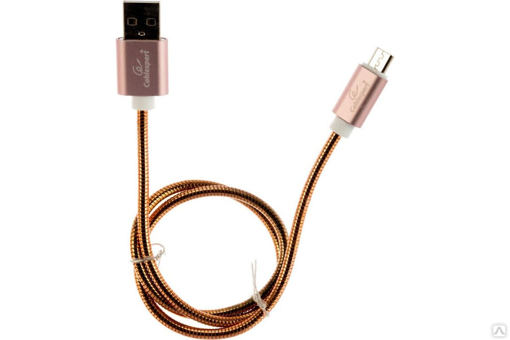 Кабель Cablexpert USB 2.0 AM/microB, серия Gold, длина 0.5 м, золото, блистер, CC-G-mUSB02Cu-0.5M