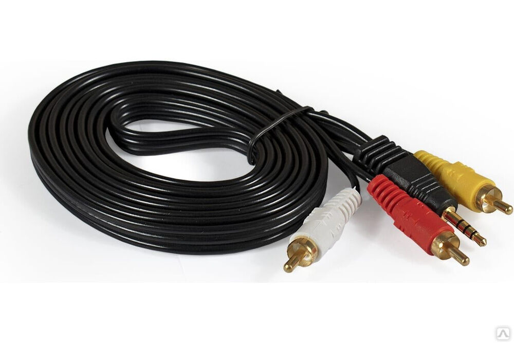 Аудио кабель ExeGate EX-CCA-4P2R-2.0 3.5 mm Jack M 3xRCA M, 2 м 284945