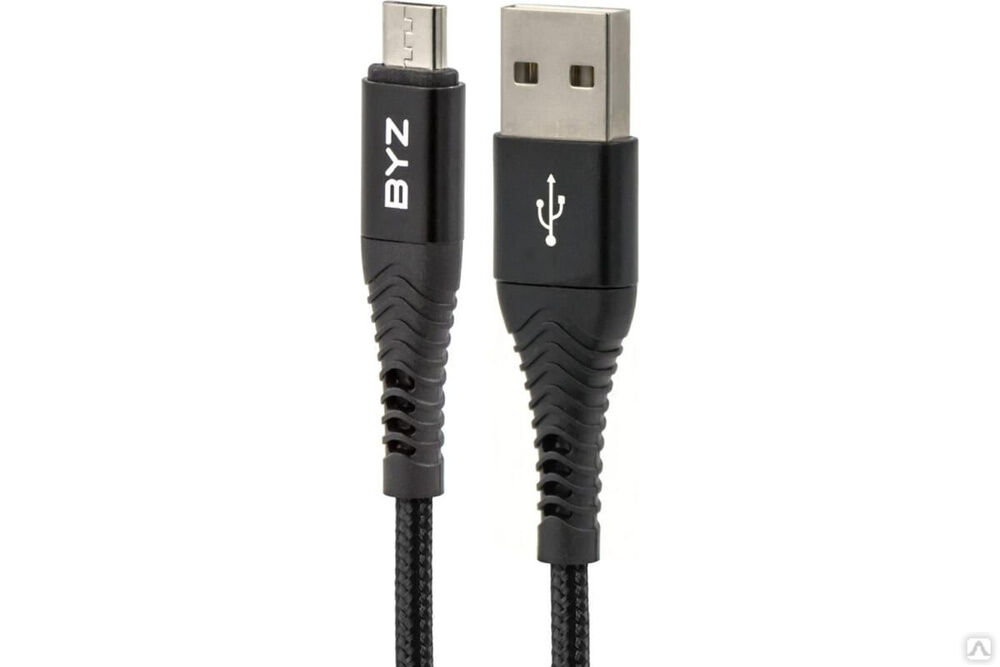 USB-кабель AM-microBM BYZ 1 метр, 5A, нейлон, чёрный, 23750-BC-029mBK