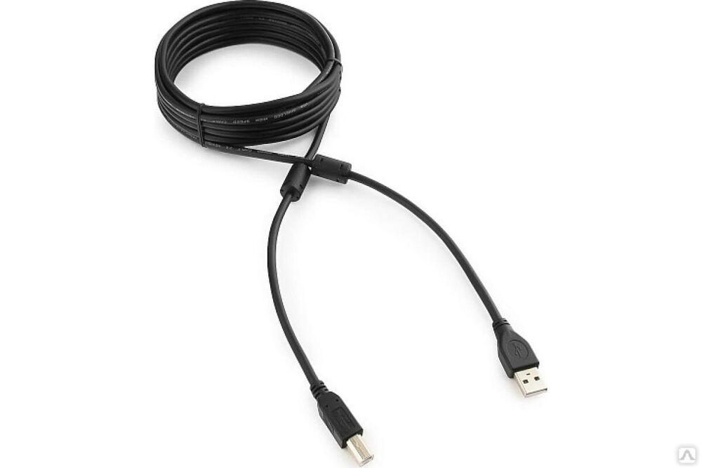 Кабель Cablexpert USB 2.0 Pro, AM/BM, 4.5 м, экранированный, 2 ферритовых кольца, черный, пакет CCF2-USB2-AMBM-15