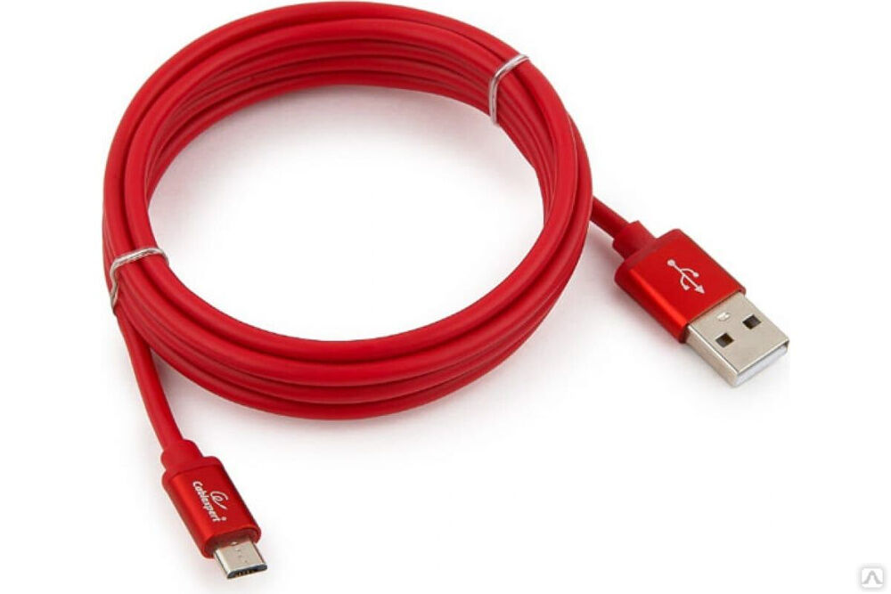 Кабель Cablexpert серия Silver USB 2.0 AM/micro-B, длина 1.8 м, красный, блистер CC-S-mUSB01R-1.8M