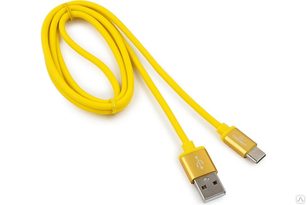 Кабель USB 2.0 Cablexpert, AM/Type-C, серия Silver, длина 1 м, блистер, желтый CC-S-USBC01Y-1M