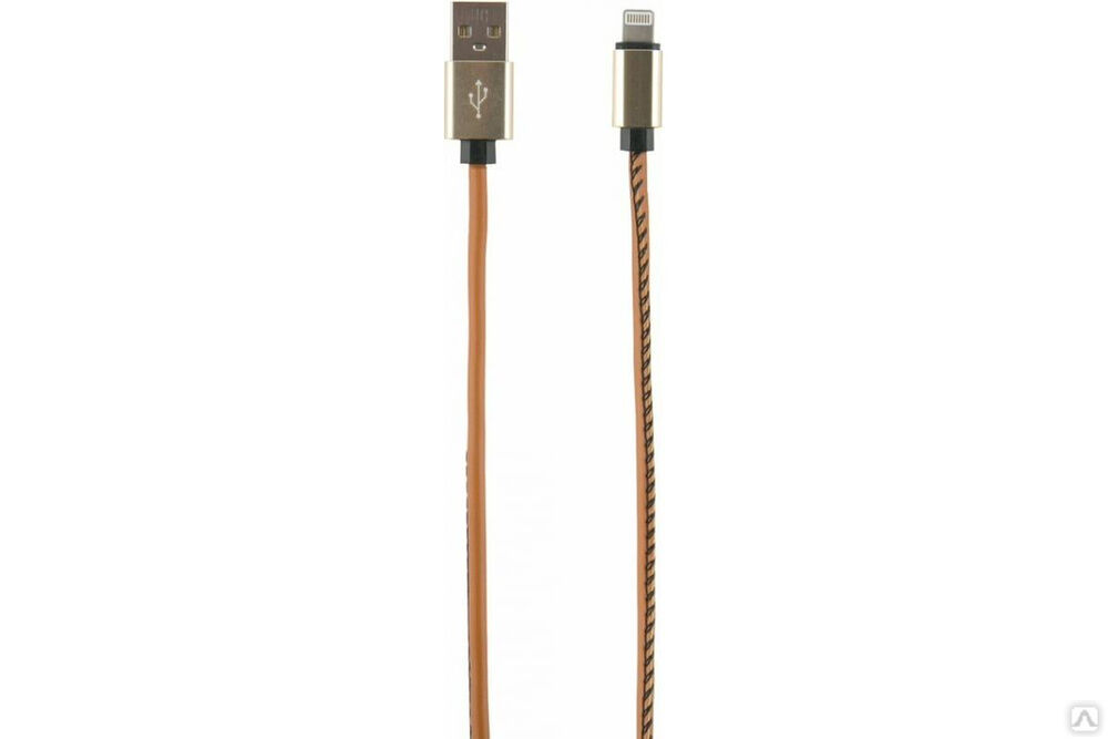 Дата-кабель Red Line USB – 8 – pin для Apple 2 метра оплетка экокожа, коричневый УТ000014164