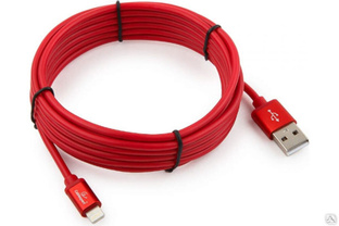 Кабель для Apple Cablexpert AM/Lightning, длина 3 м, красный CC-S-APUSB01R-3M #1