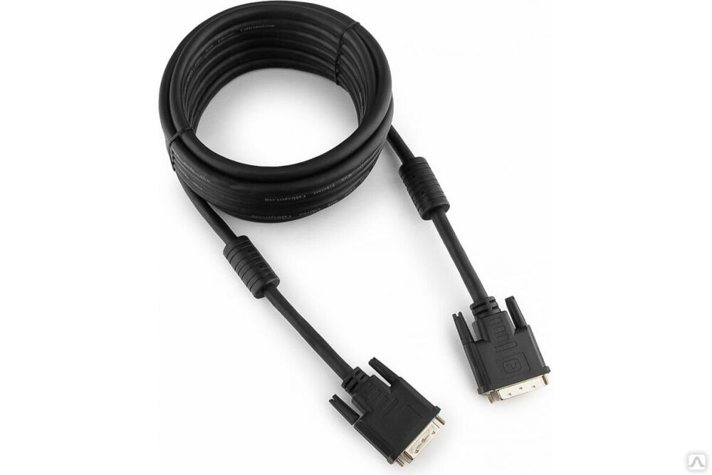 Кабель Cablexpert DVI-D dual link, 25M/25M, 4.5 м черный, экран, ферритовые кольца CC-DVI2-BK-15