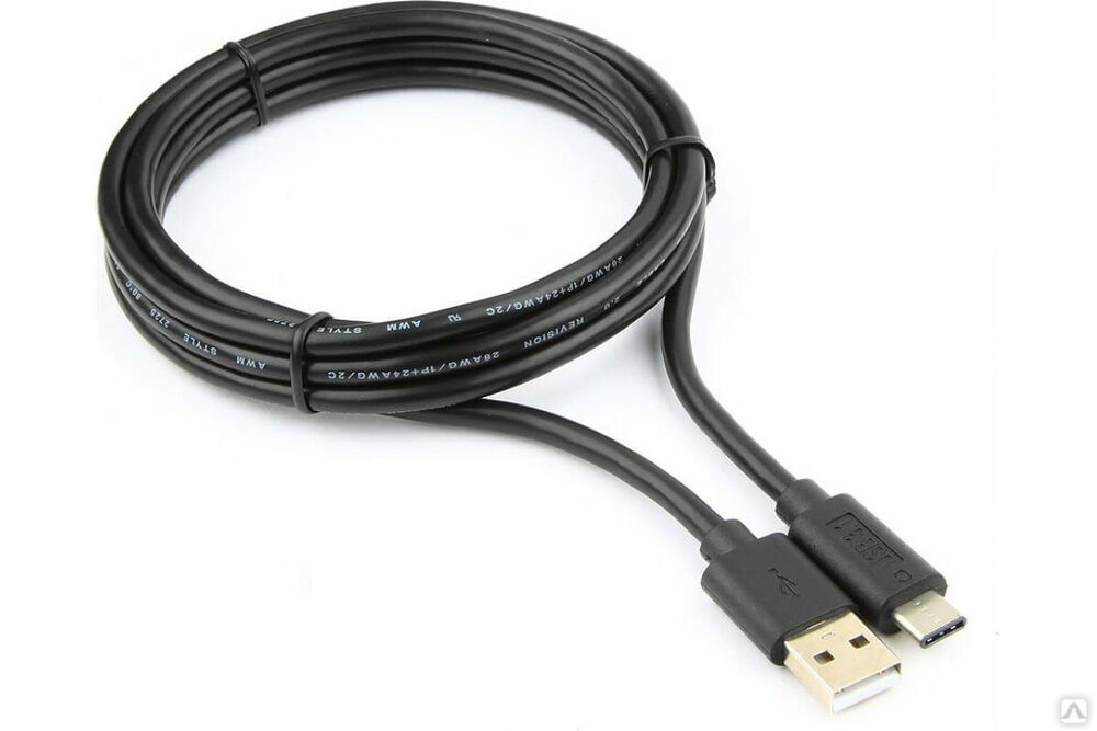 Кабель USB Cablexpert, USB2.0 AM/USB Type-C, 1.8 м, пакет CCP-USB2-AMCM-6