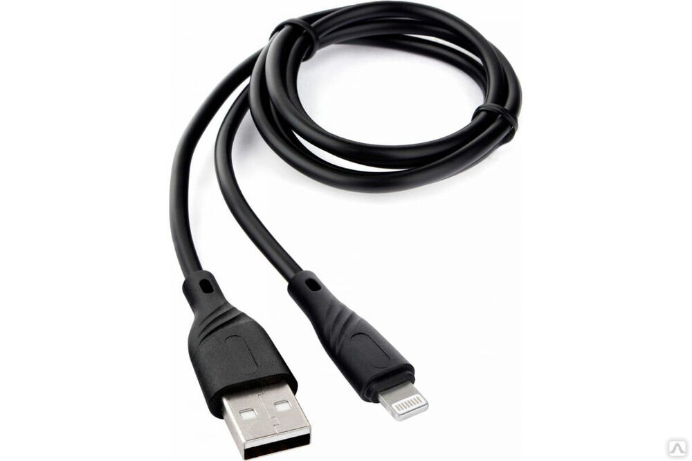 Кабель для Apple Cablexpert, AM/Lightning, длина 1 м, черный CCB-USB-AMAPO1-1MB
