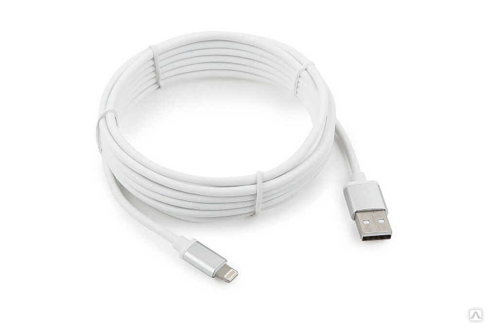 Кабель для Apple Cablexpert, AM/Lightning, серия Silver, длина 3 м, белый, блистер, CC-S-APUSB01W-3M