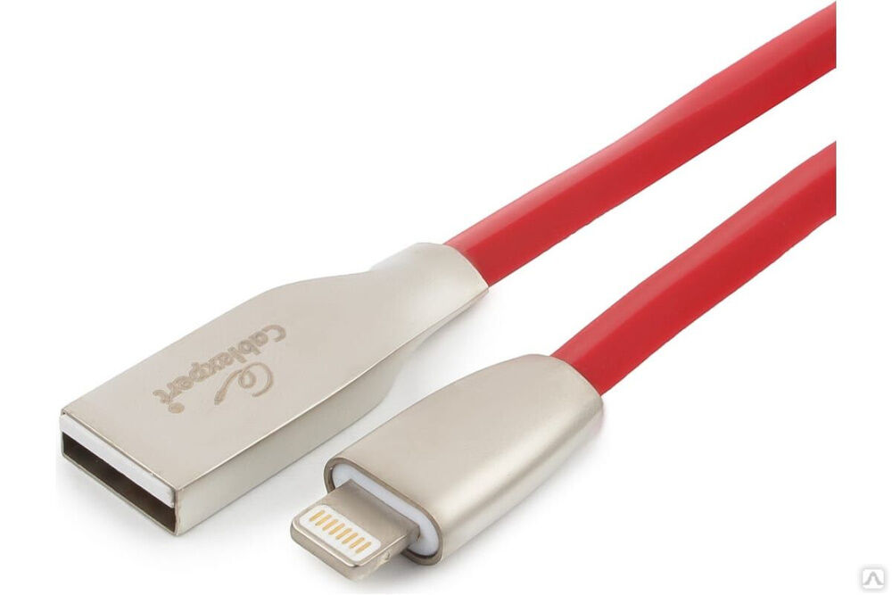 Кабель для Apple Cablexpert AM/Lightning, серия Gold, длина 1 м, блистер, красный CC-G-APUSB01R-1M