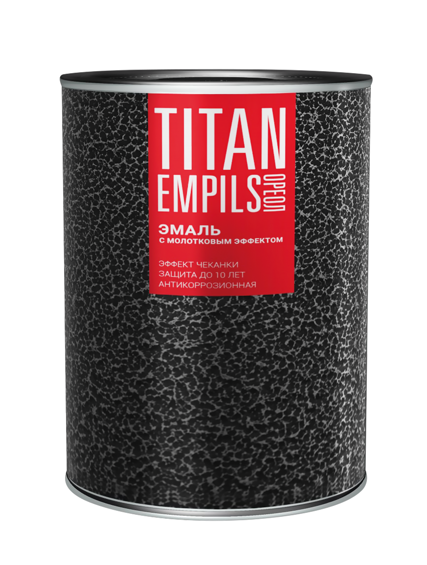 Эмаль с молотковым эффектом Титан "Ореол" Эмпилс темно -зеленая 2,4 кг