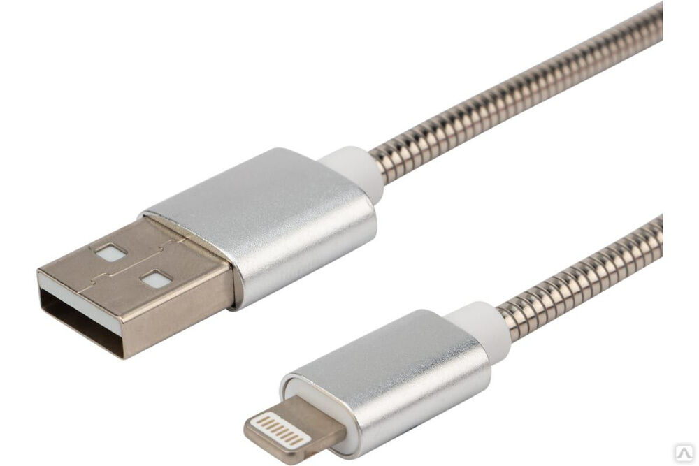 Кабель USB Lightning для iPhone металическая оплетка 1 м 18-4247 REXANT