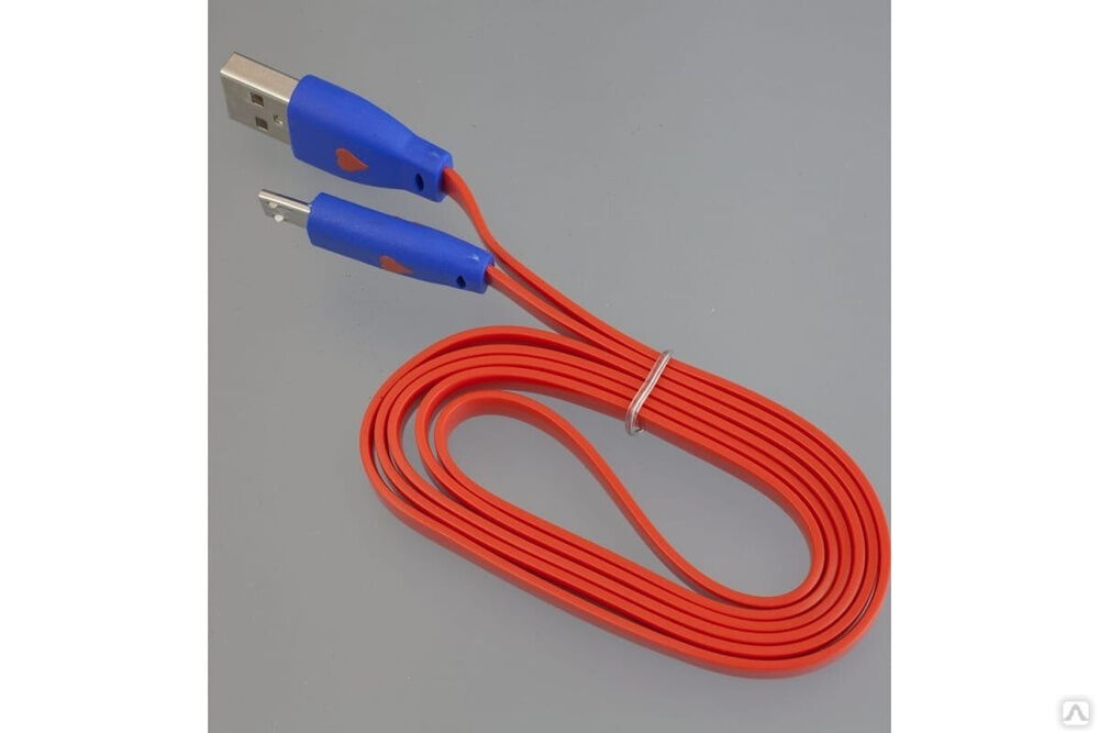 Кабель USB Pro Legend светящийся micro USB, красный, 1 м PL1329