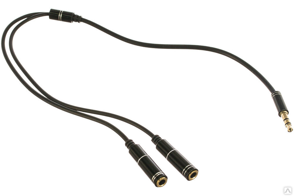 Кабель-аудио разветвитель Cablexpert 3.5 джек /2х3.5 джек, черный, 0.2 м, CCAB-02-35MY-0.2MB