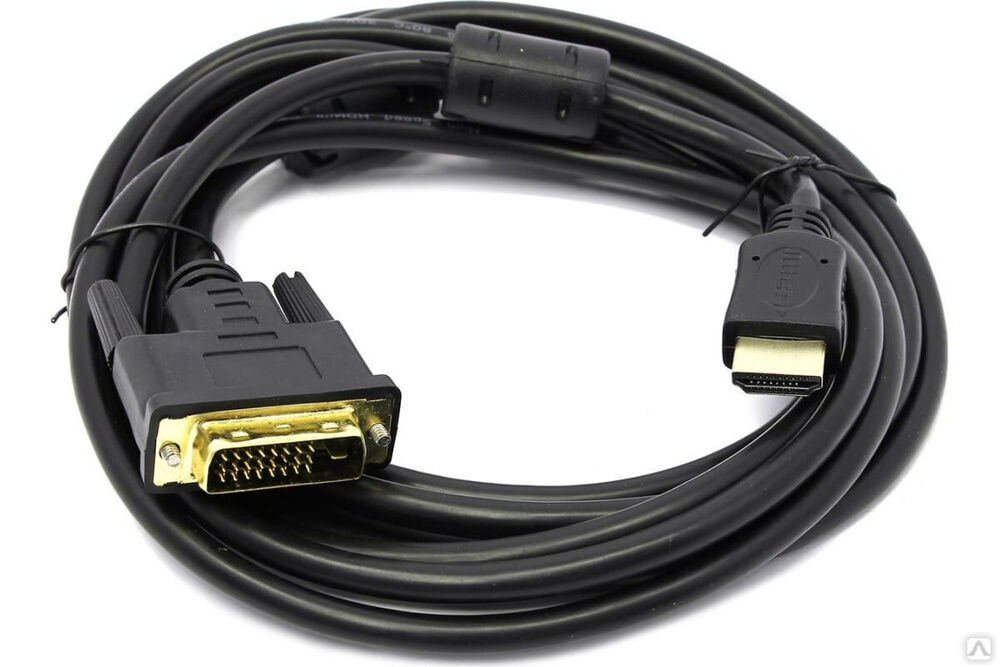 Кабель HDMI M - DVI M 24+1 5bites Dual Link ферритовые кольца позолоченные контакты 3 м APC-073-030