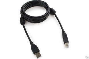 Кабель Cablexpert USB 2.0 Pro AM/BM, 1.8 м, экранированный, 2 ферритовых кольца, черный, пакет, CCF2-USB2-AMBM-6 #1